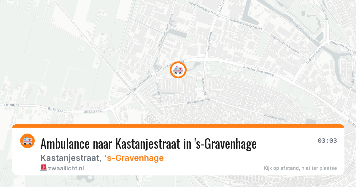 Ambulance naar Kastanjestraat in 's-Gravenhage — 30 mrt 2026