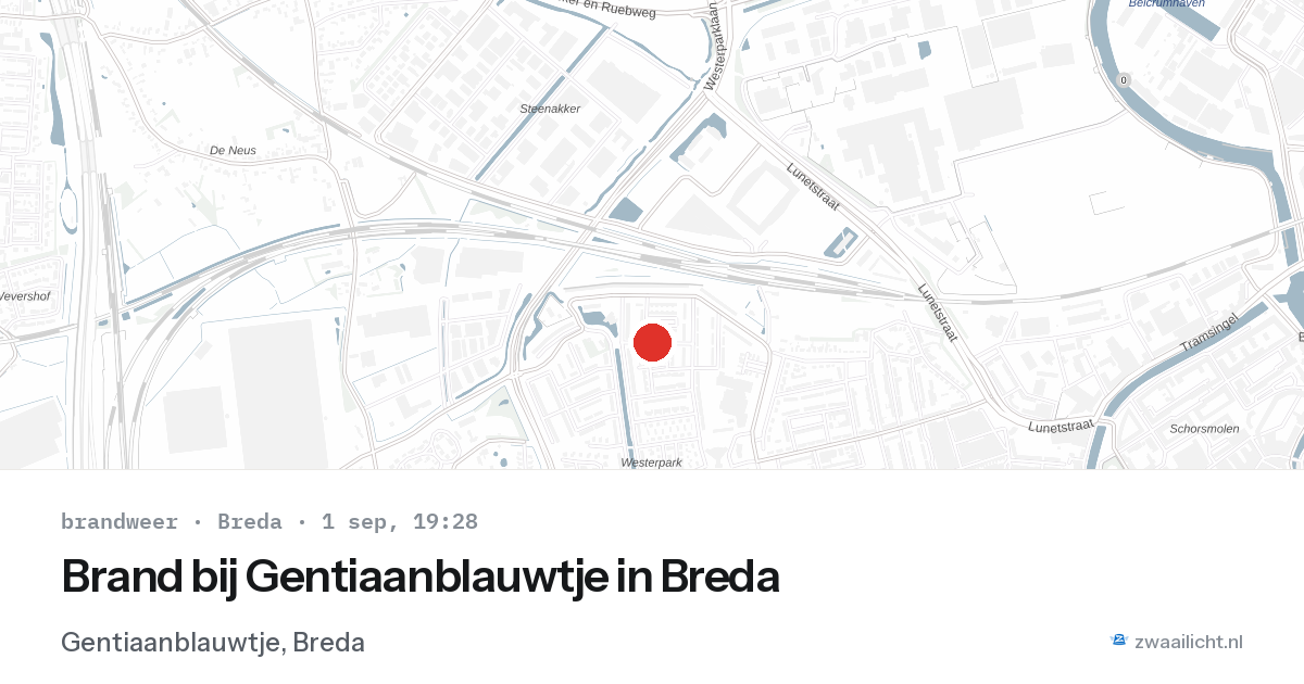 Brand bij Gentiaanblauwtje in Breda — 1 sep 2026