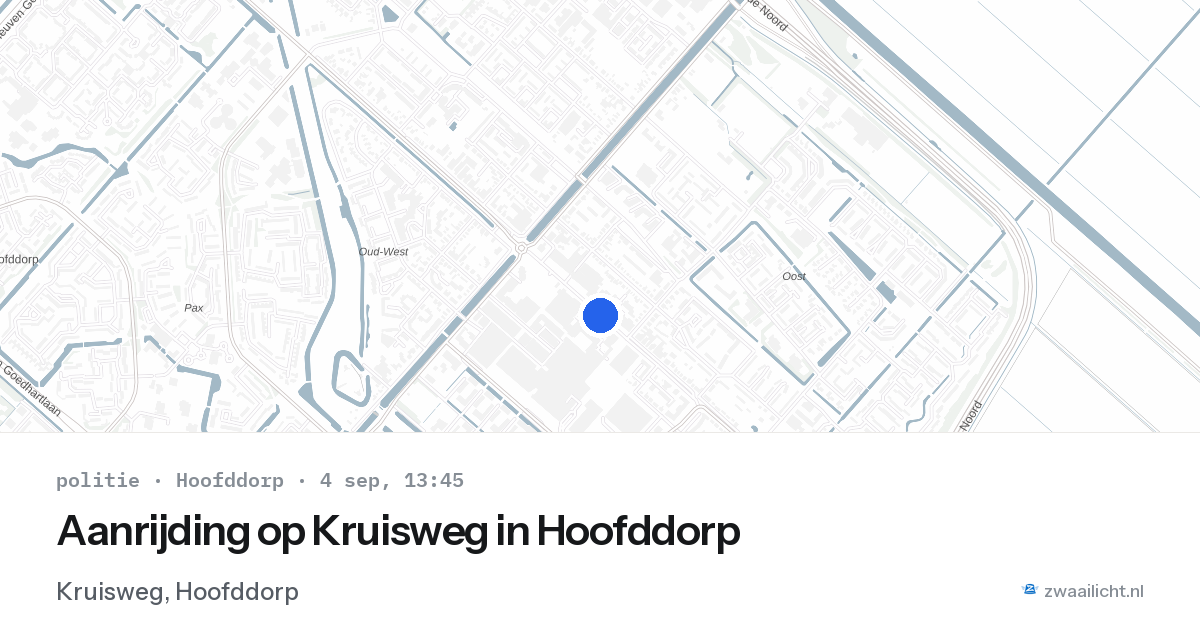 Aanrijding op Kruisweg in Hoofddorp — 4 sep 2026