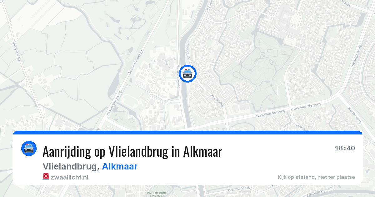 Aanrijding op Vlielandbrug in Alkmaar — 18 jun 2026