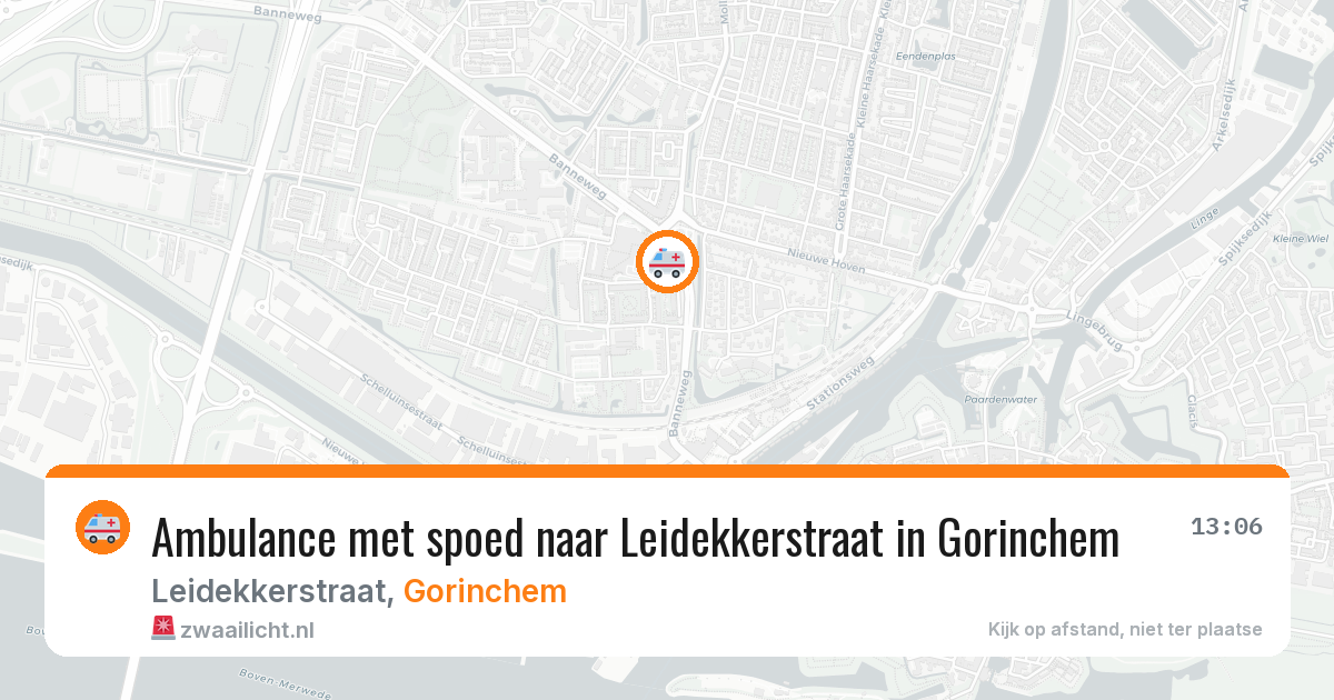 Ambulance met spoed naar Leidekkerstraat in Gorinchem — 6 jul 2026