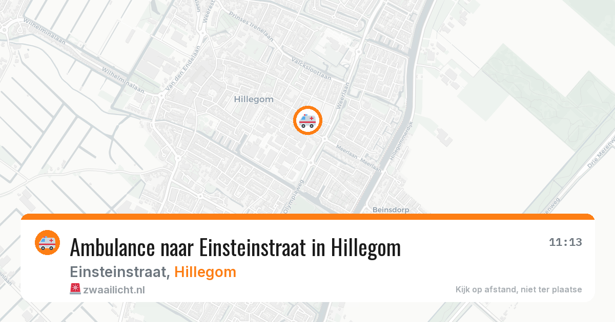 Ambulance naar Einsteinstraat in Hillegom — 30 jul 2026