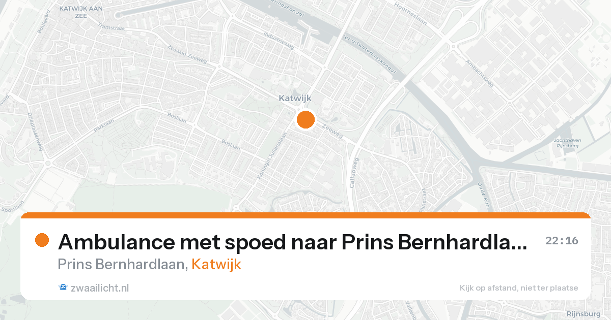 Ambulance met spoed naar Prins Bernhardlaan in Katwijk — 17 aug 2026