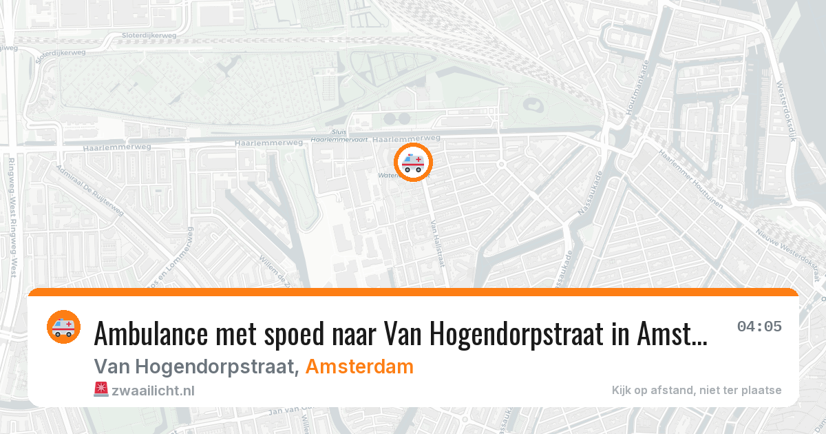 Ambulance met spoed naar Van Hogendorpstraat in Amsterdam — 17 mrt 2026