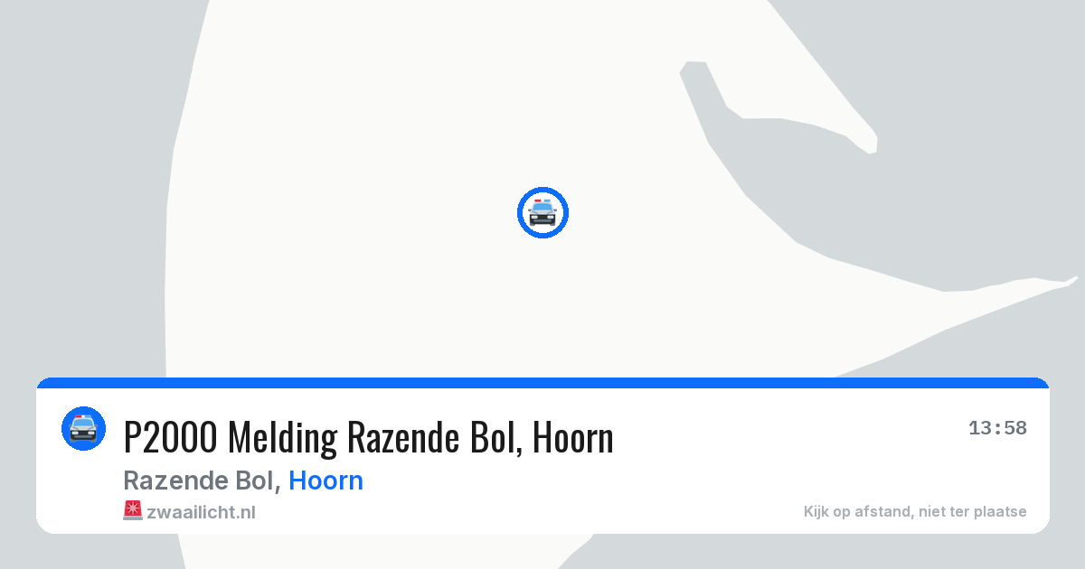 P2000 Melding Razende Bol, Hoorn — 21 jun 2026