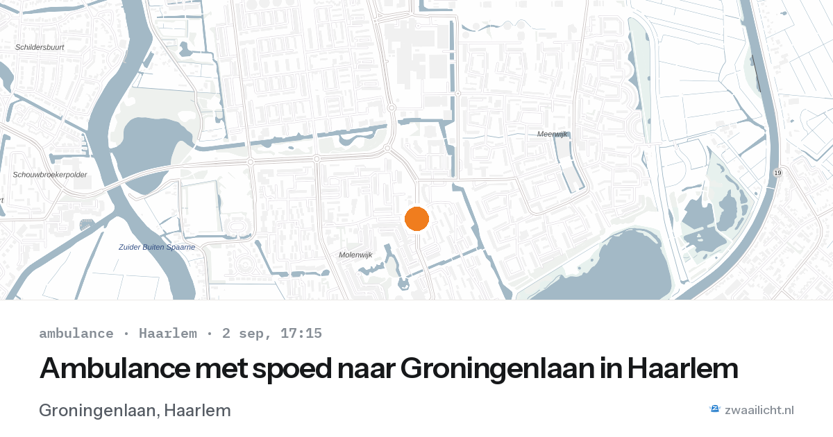 Ambulance met spoed naar Groningenlaan in Haarlem — 2 sep 2026