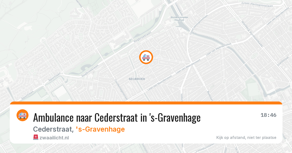Ambulance naar Cederstraat in 's-Gravenhage — 10 aug 2026
