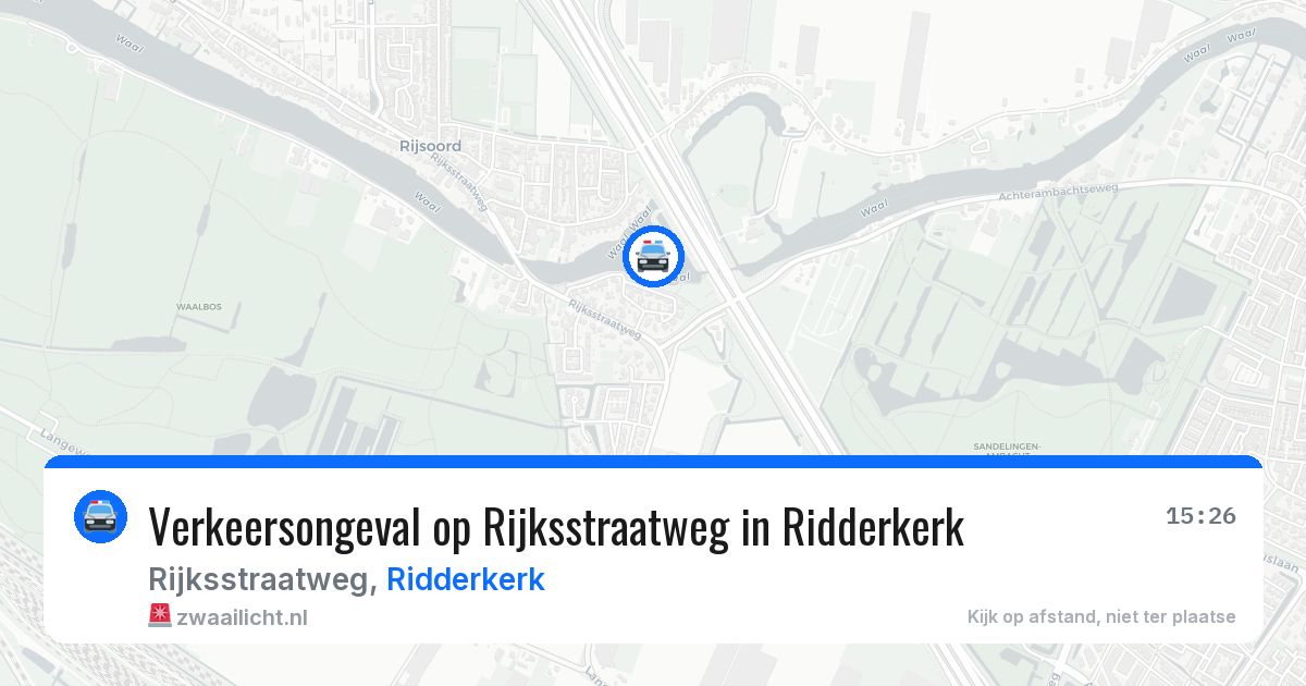 Verkeersongeval op Rijksstraatweg in Ridderkerk — 24 mei 2026