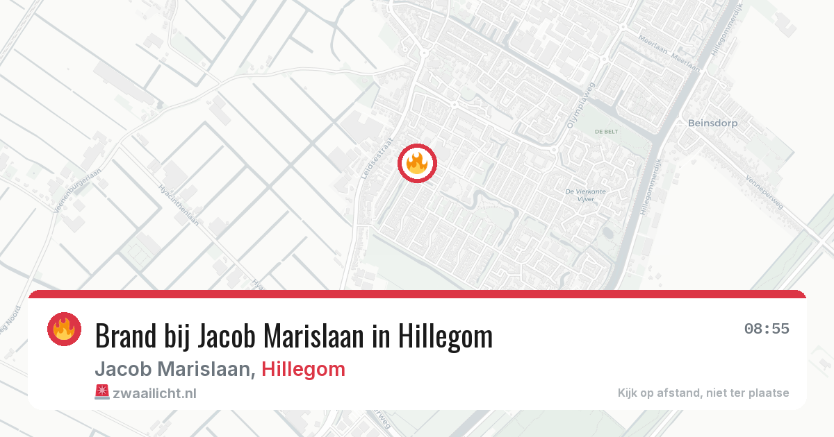 Brand bij Jacob Marislaan in Hillegom — 6 aug 2026