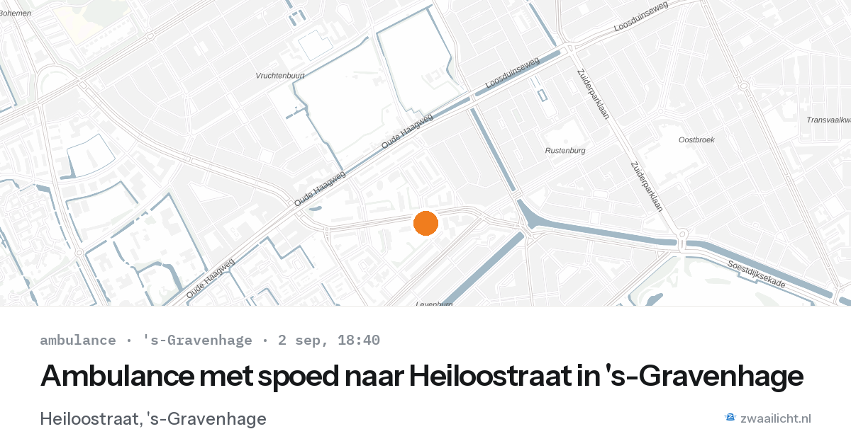 Ambulance met spoed naar Heiloostraat in 's-Gravenhage — 2 sep 2026
