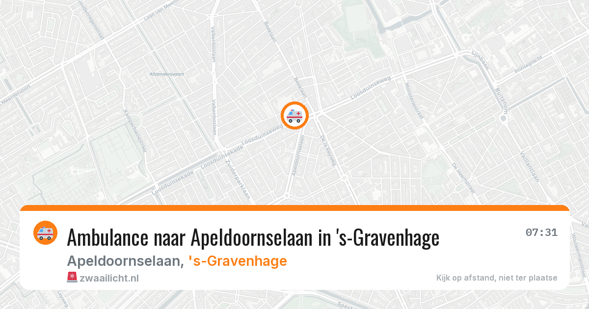 Ambulance naar Apeldoornselaan in 's-Gravenhage — 9 aug 2026