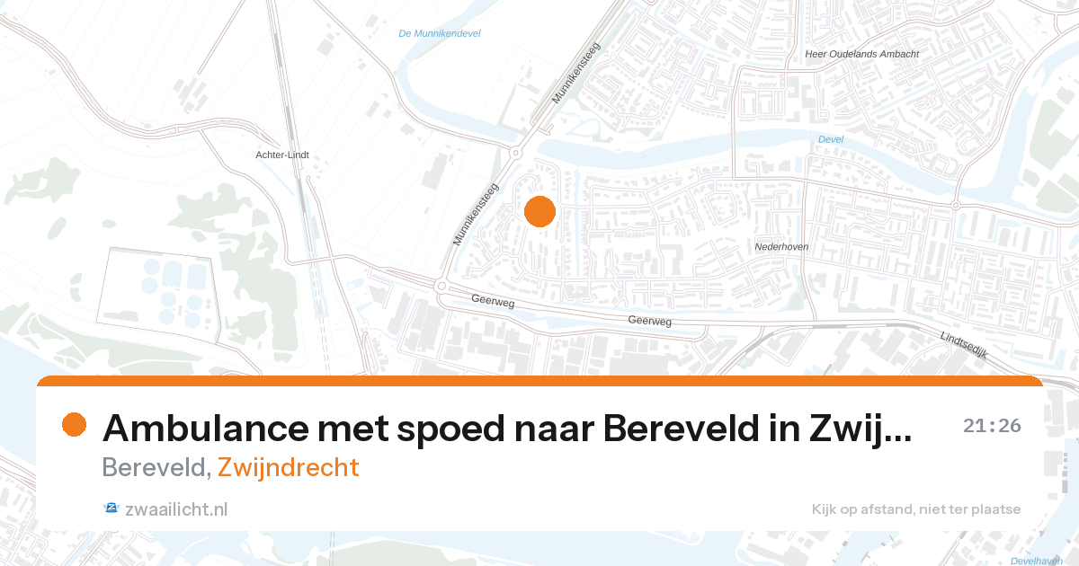 Ambulance met spoed naar Bereveld in Zwijndrecht — 27 aug 2026