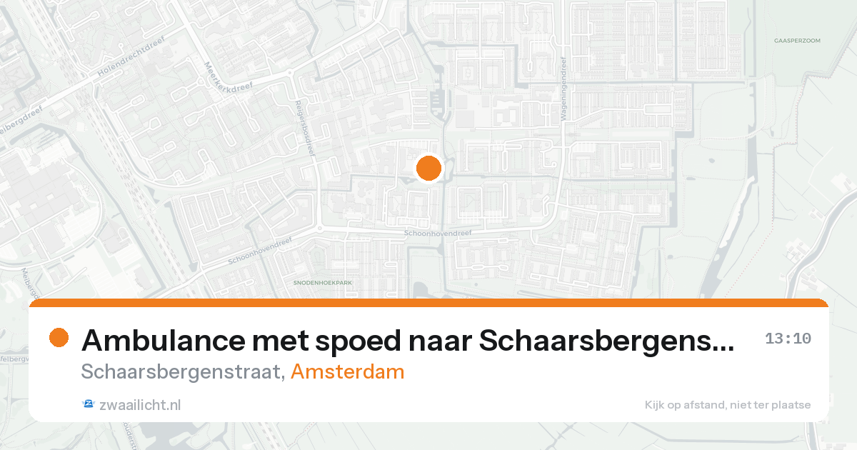 Ambulance met spoed naar Schaarsbergenstraat in Amsterdam — 25 mei 2026