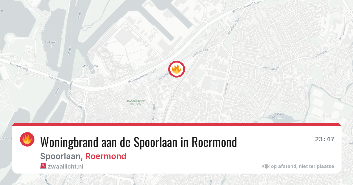 Woningbrand aan de Spoorlaan in Roermond — 24 mei 2026