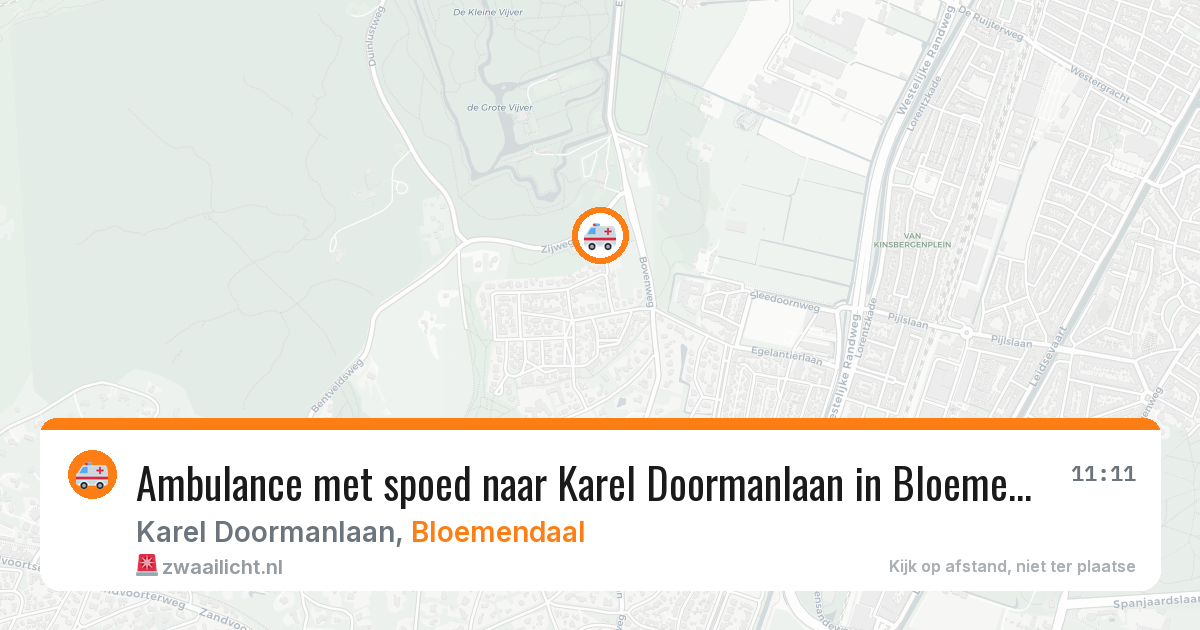 Ambulance met spoed naar Karel Doormanlaan in Bloemendaal — 11 aug 2026