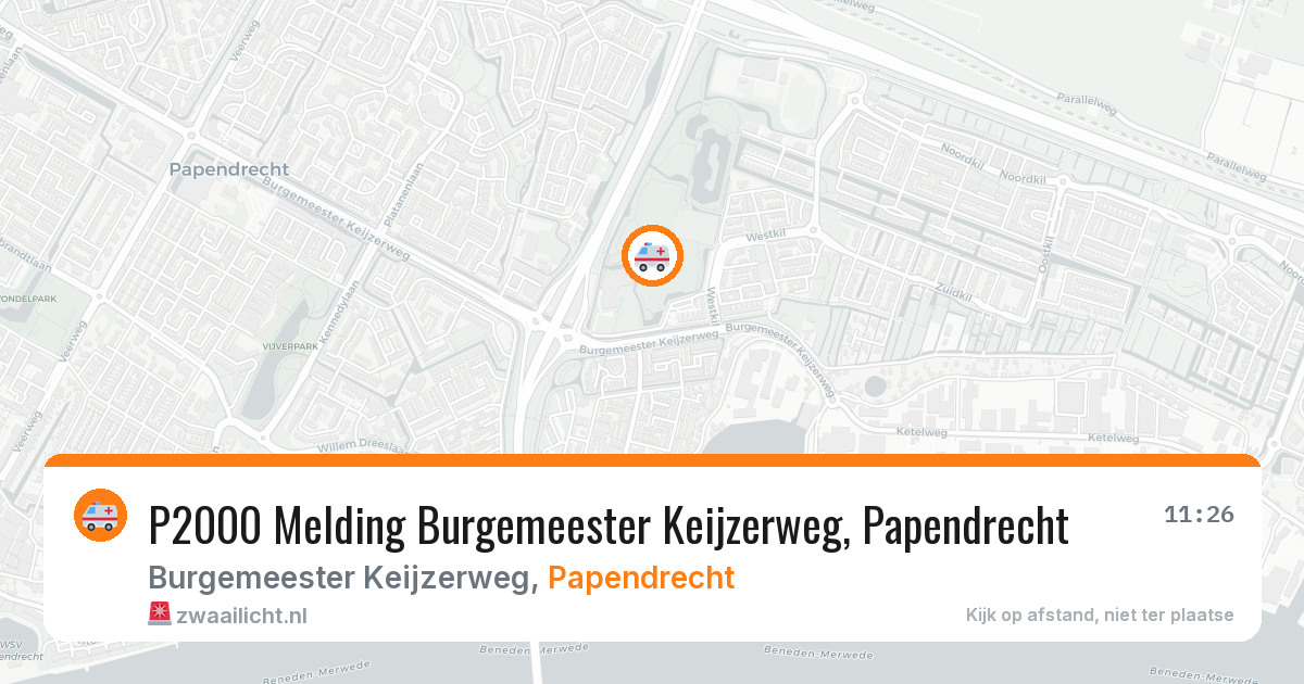 P2000 Melding Burgemeester Keijzerweg, Papendrecht — 10 feb 2026