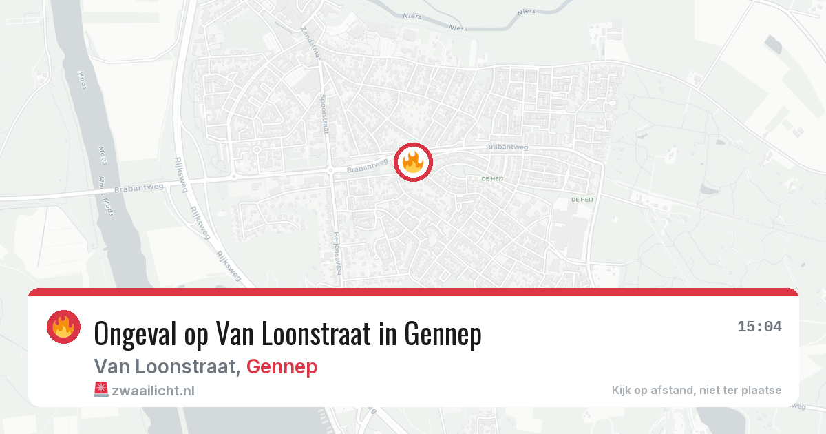 Ongeval op Van Loonstraat in Gennep — 24 mei 2026