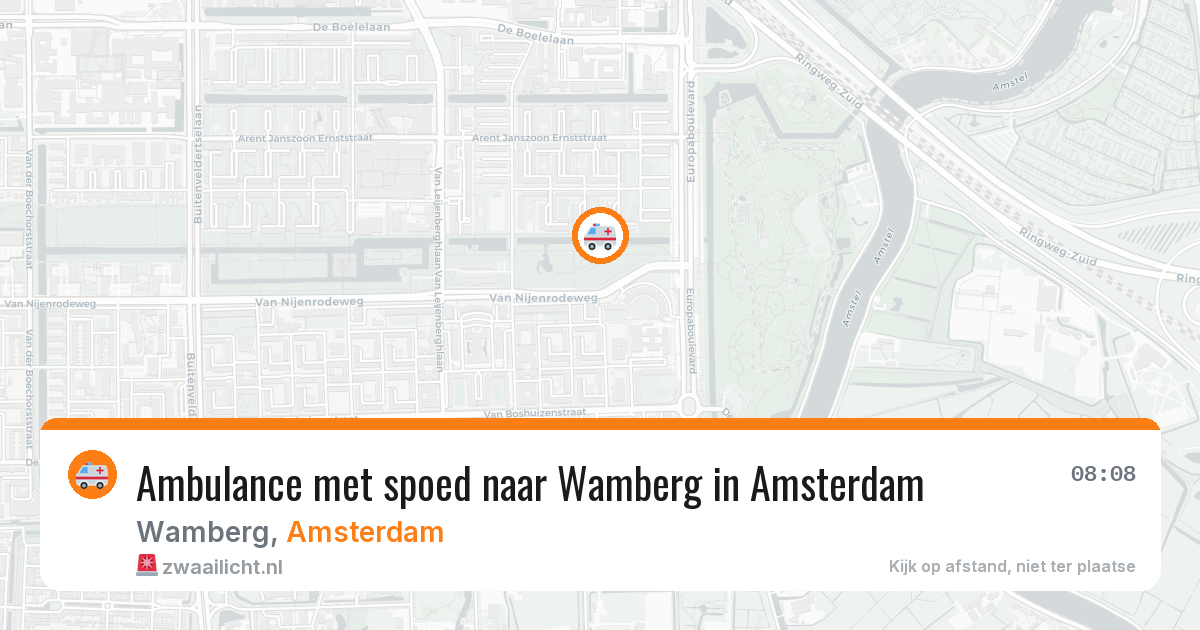 Ambulance met spoed naar Wamberg in Amsterdam — 29 apr 2026