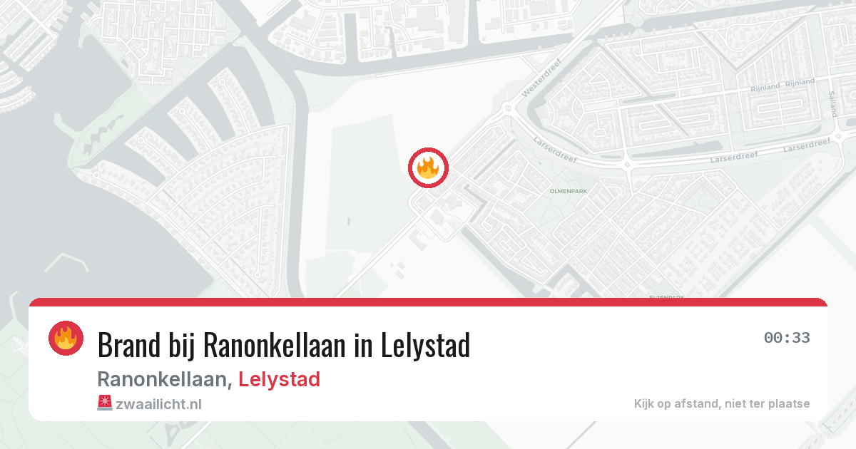 Brand bij Ranonkellaan in Lelystad — 3 aug 2026