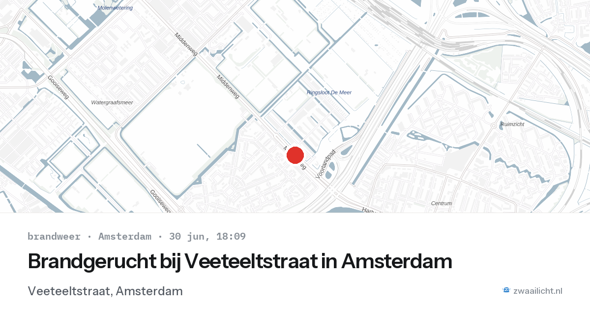 Brandgerucht bij Veeteeltstraat in Amsterdam — 30 jun 2026