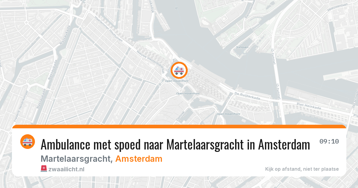 Ambulance met spoed naar Martelaarsgracht in Amsterdam — 2 aug 2026