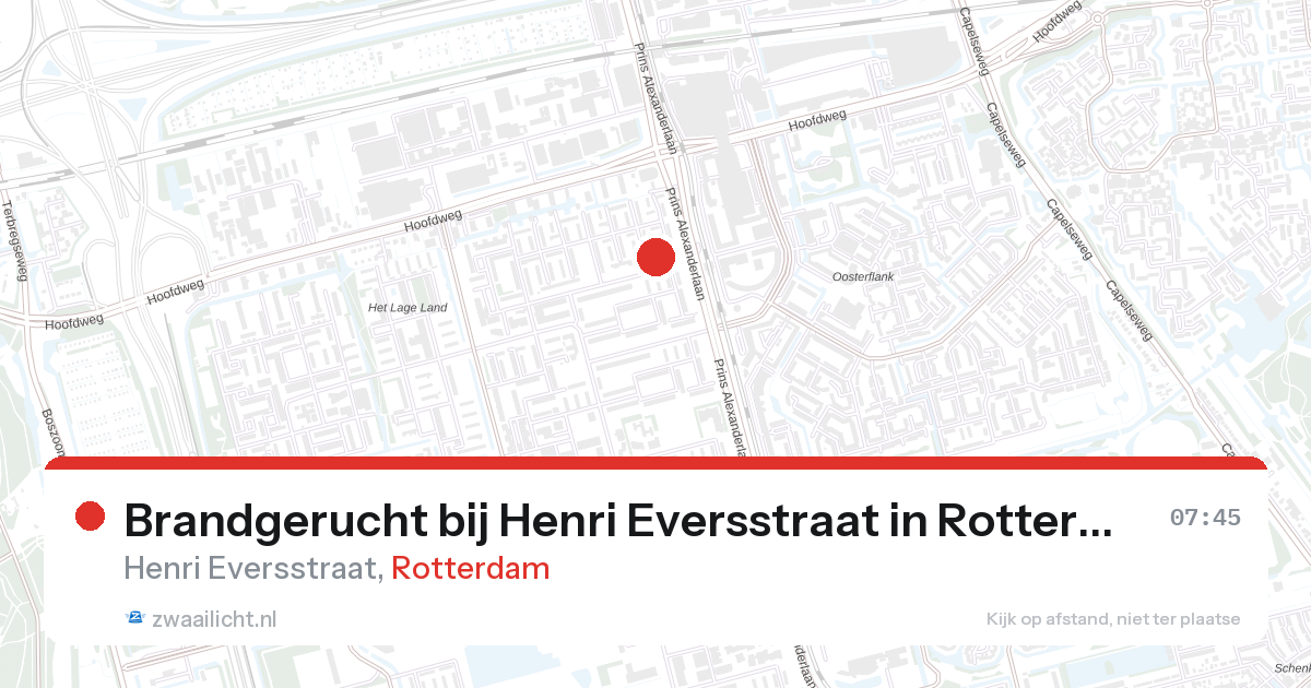 Brandgerucht bij Henri Eversstraat in Rotterdam — 27 aug 2026
