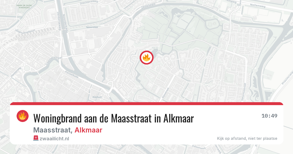 Woningbrand aan de Maasstraat in Alkmaar — 14 jun 2026