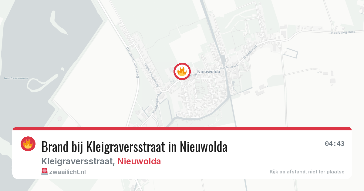 Brand bij Kleigraversstraat in Nieuwolda — 9 jul 2026