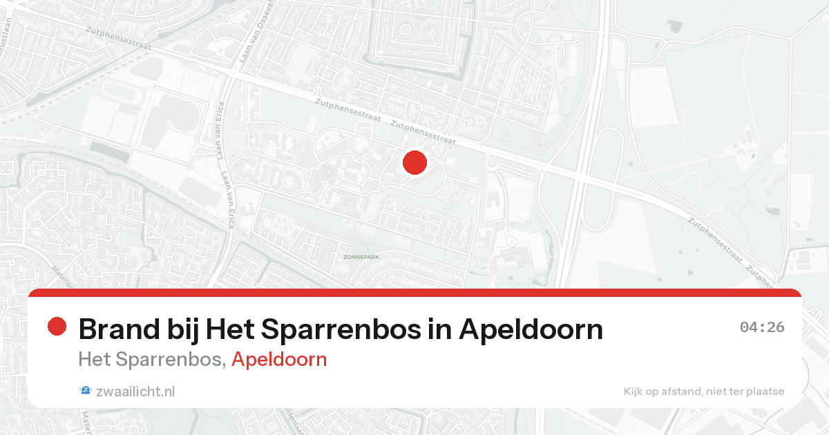 Brand bij Het Sparrenbos in Apeldoorn — 16 aug 2026