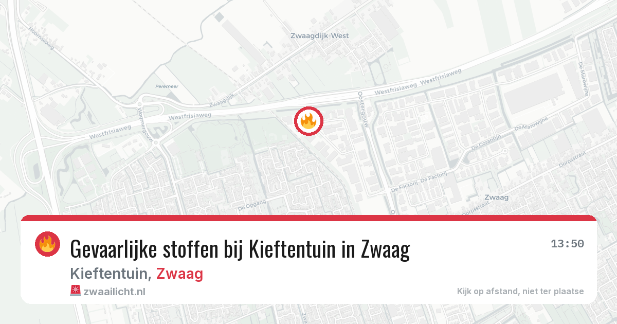 Gevaarlijke stoffen bij Kieftentuin in Zwaag — 3 apr 2026