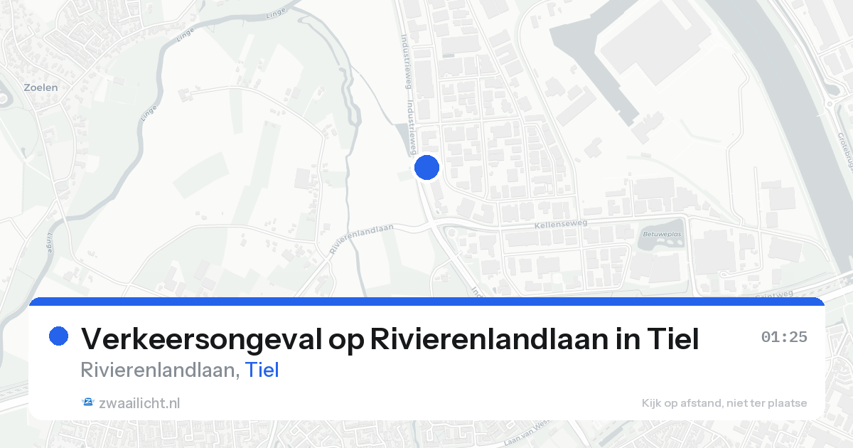 Verkeersongeval op Rivierenlandlaan in Tiel — 17 apr 2026