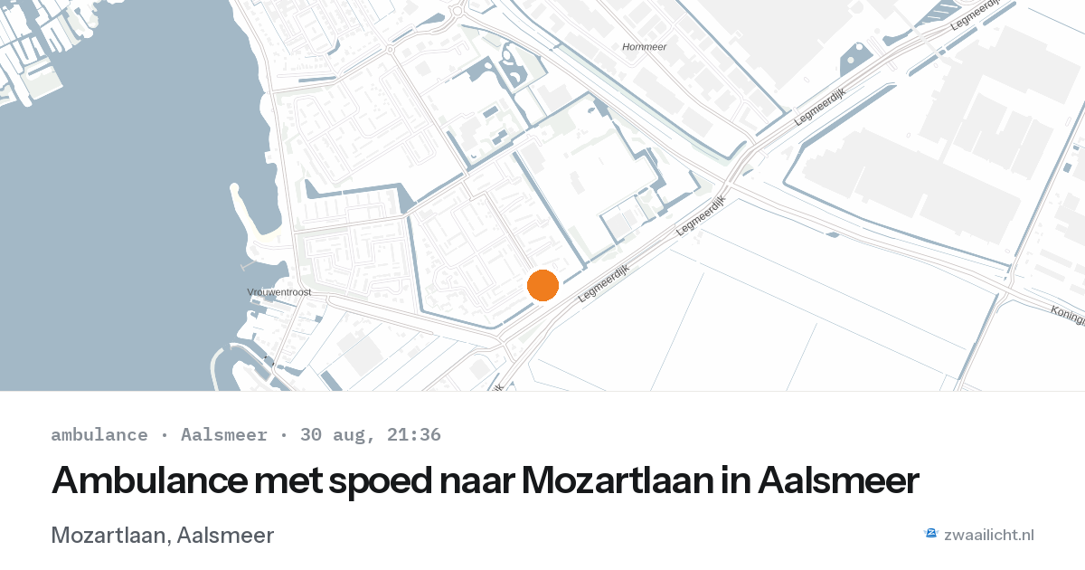 Ambulance met spoed naar Mozartlaan in Aalsmeer — 30 aug 2026