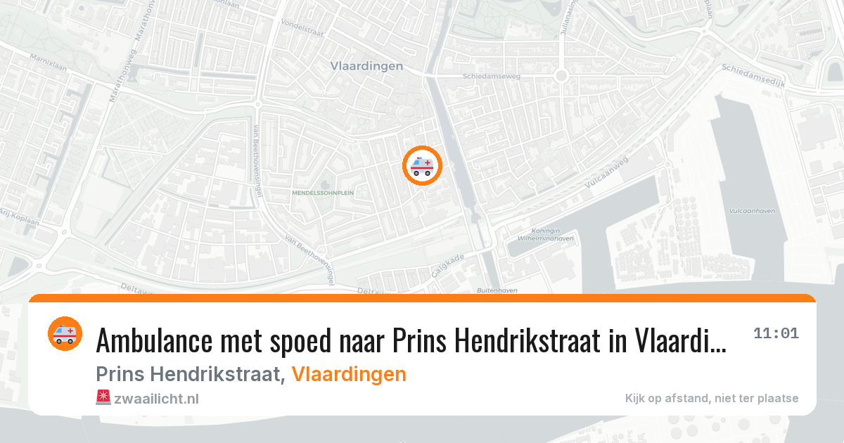 Ambulance met spoed naar Prins Hendrikstraat in Vlaardingen — 3 jun 2026