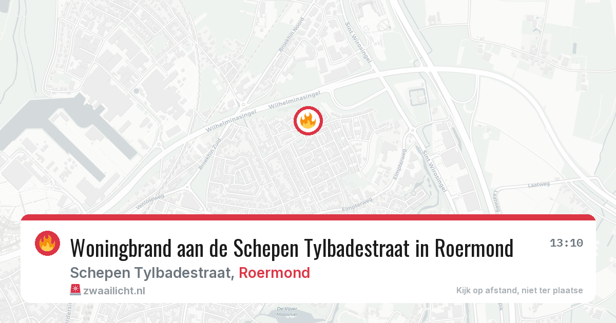 Woningbrand aan de Schepen Tylbadestraat in Roermond — 4 mei 2026