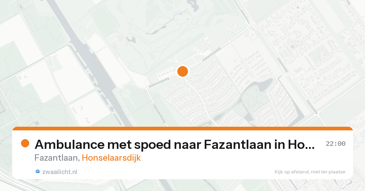 Ambulance met spoed naar Fazantlaan in Honselaarsdijk — 16 aug 2026