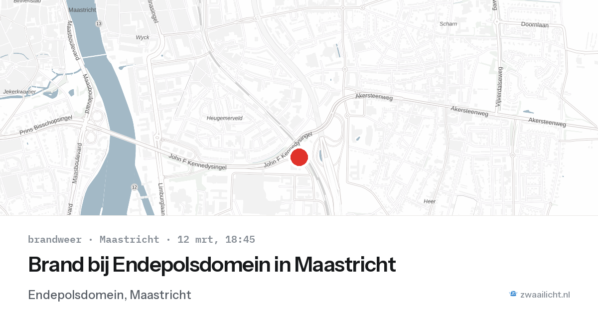 Brand bij Endepolsdomein in Maastricht — 12 mrt 2026