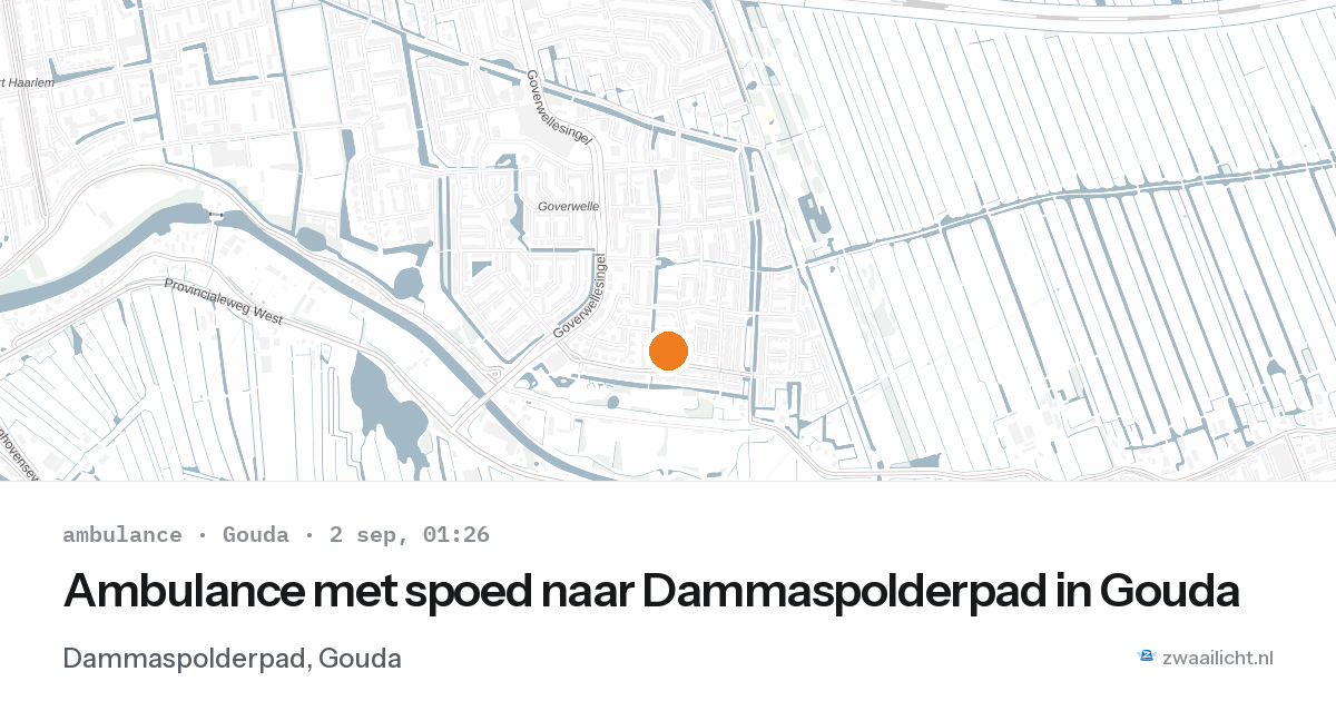 Ambulance met spoed naar Dammaspolderpad in Gouda — 1 sep 2026