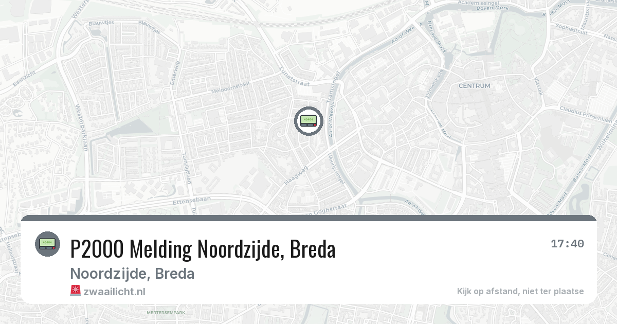 P2000 Melding Noordzijde, Breda — 12 aug 2026