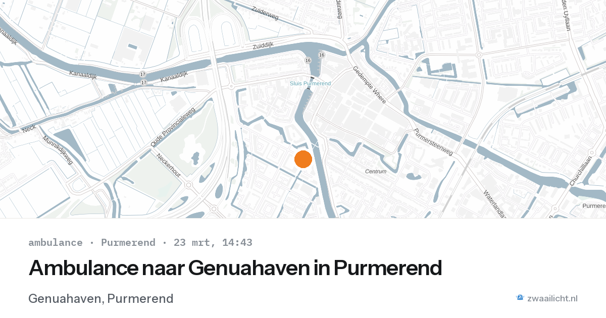 Ambulance naar Genuahaven in Purmerend — 23 mrt 2026