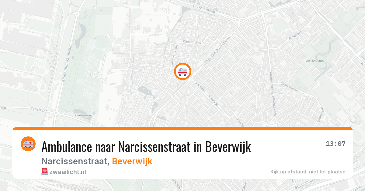 Ambulance naar Narcissenstraat in Beverwijk — 9 aug 2026