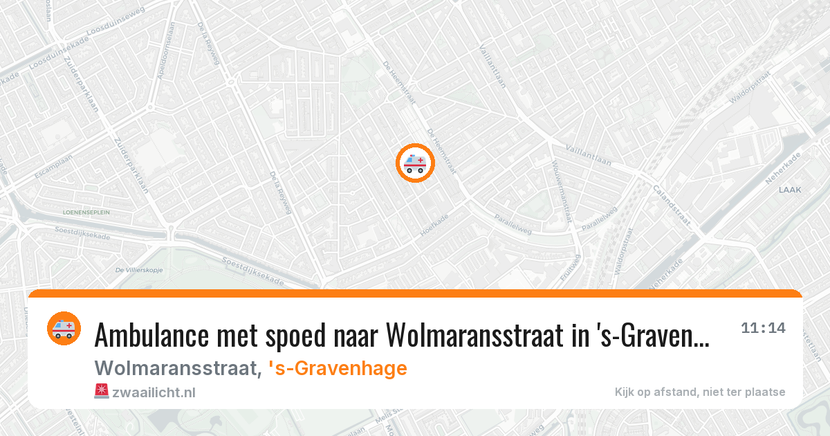 Ambulance met spoed naar Wolmaransstraat in 's-Gravenhage — 19 apr 2026