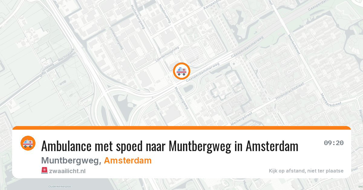 Ambulance met spoed naar Muntbergweg in Amsterdam — 12 mei 2026