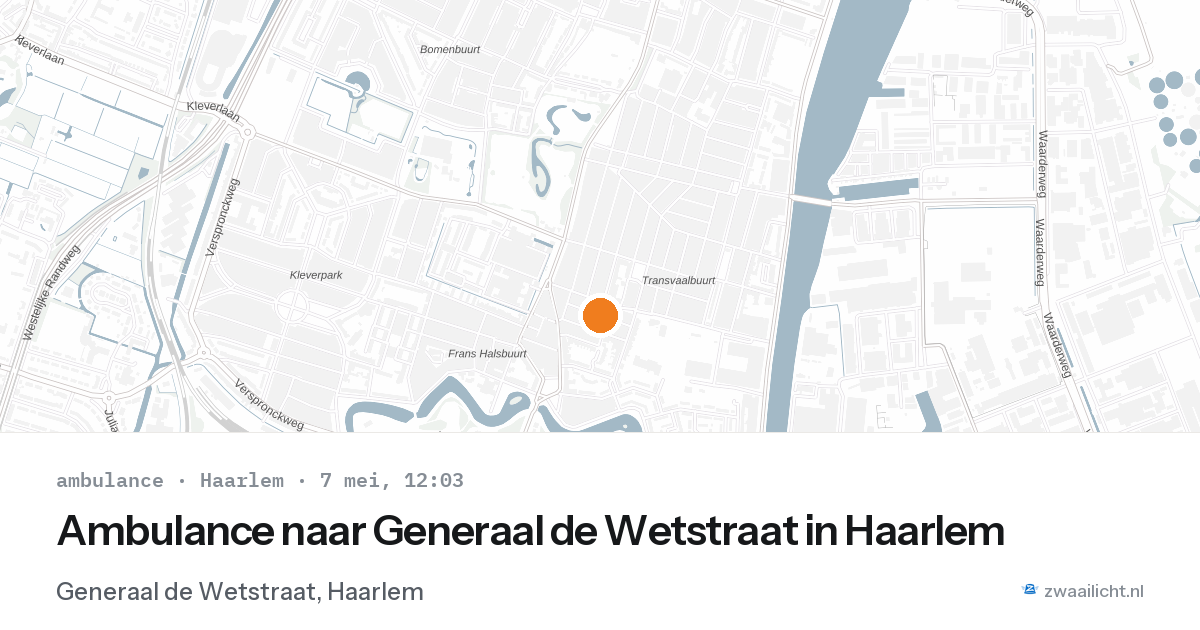 Ambulance naar Generaal de Wetstraat in Haarlem — 7 mei 2026