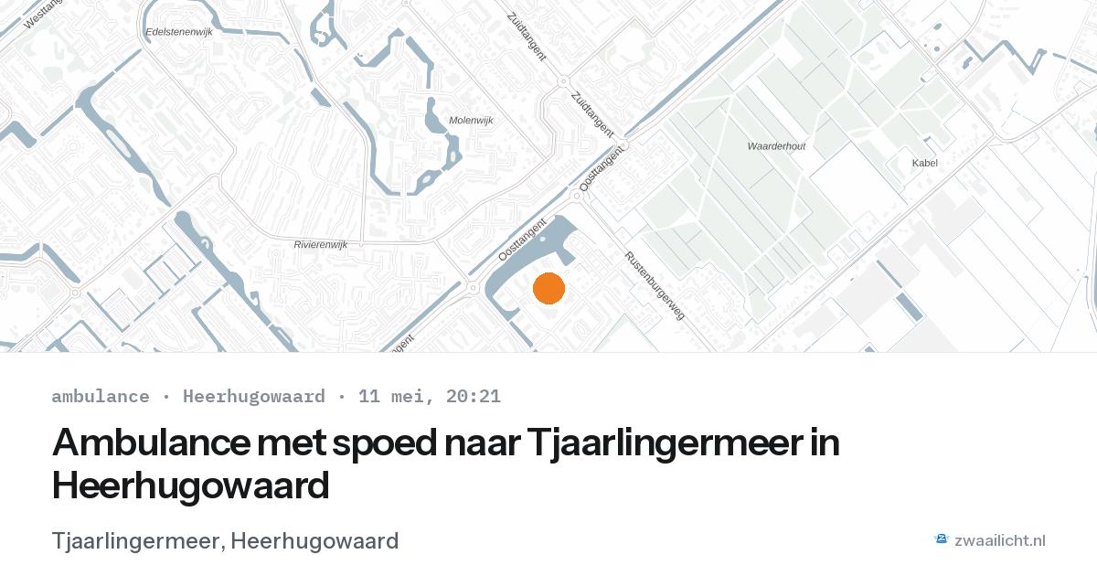 Ambulance met spoed naar Tjaarlingermeer in Heerhugowaard — 11 mei 2026