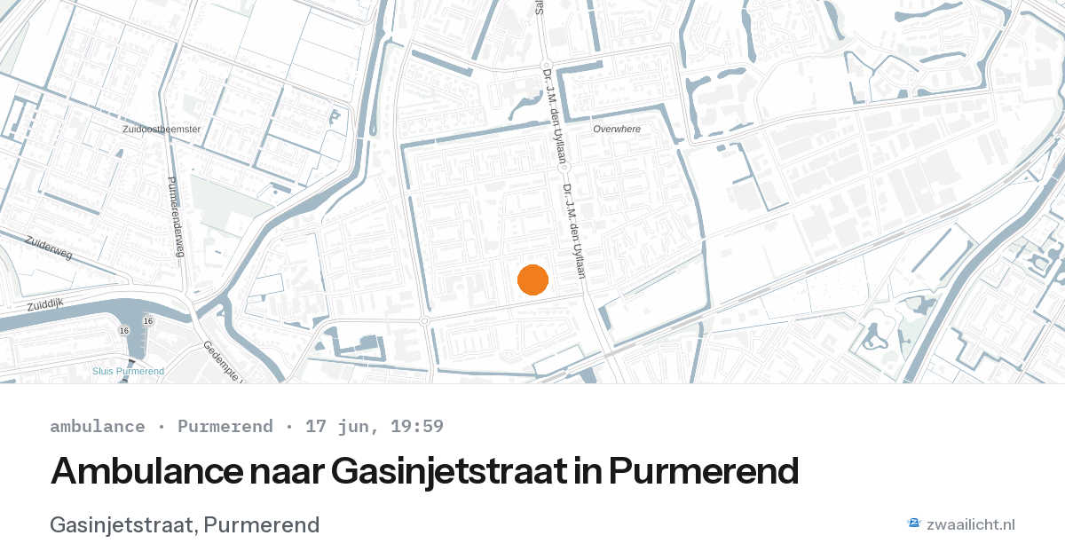Ambulance naar Gasinjetstraat in Purmerend — 17 jun 2026