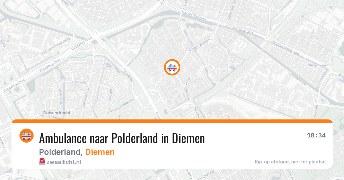 Ambulance naar Polderland in Diemen — 4 aug 2026