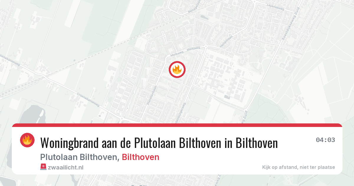 Woningbrand aan de Plutolaan Bilthoven in Bilthoven — 22 jan 2026