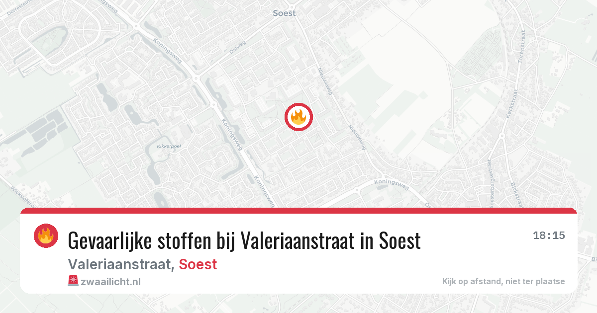 Gevaarlijke stoffen bij Valeriaanstraat in Soest — 16 feb 2026