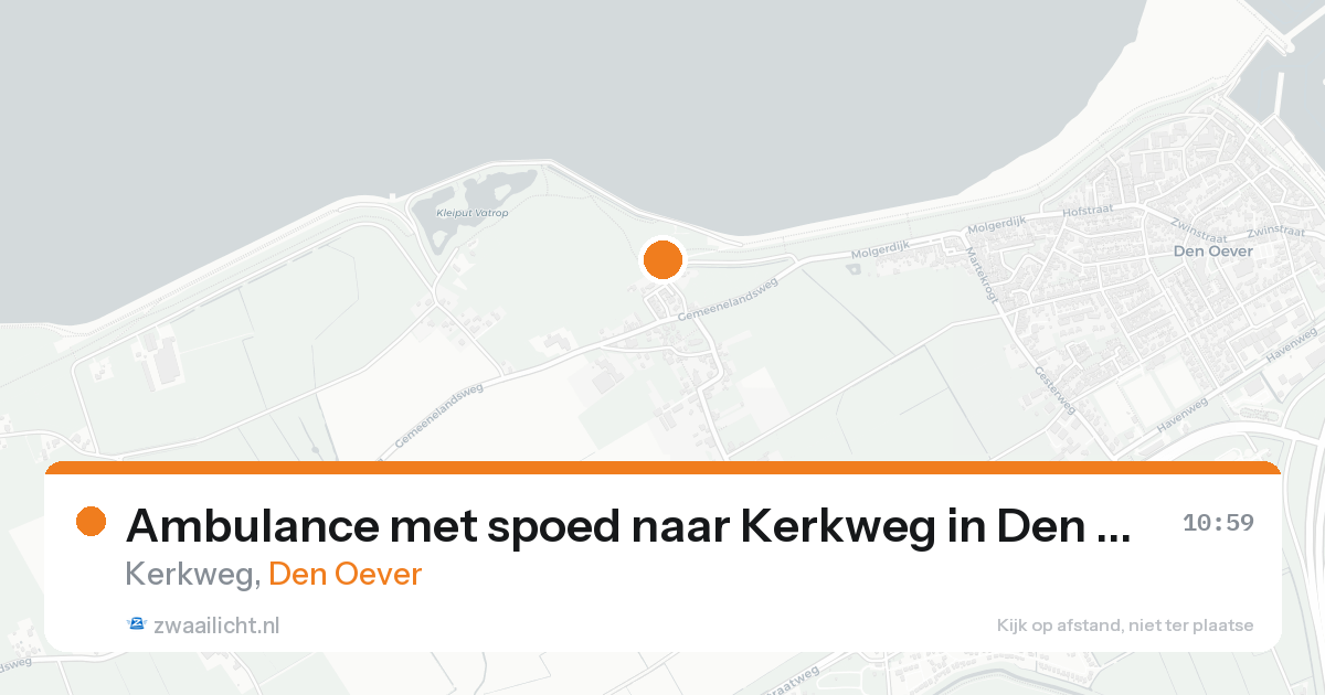 Ambulance met spoed naar Kerkweg in Den Oever — 11 aug 2026