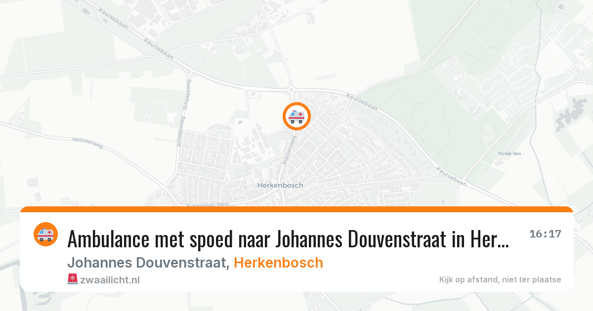 Ambulance met spoed naar Johannes Douvenstraat in Herkenbosch — 20 mei 2026